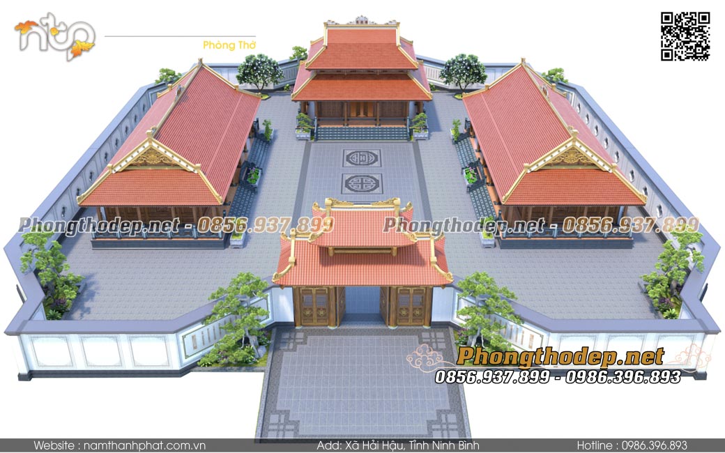 Thiết kế nhà gỗ 5 gian tam hợp viện cho siêu đại gia tại Phan Thiết